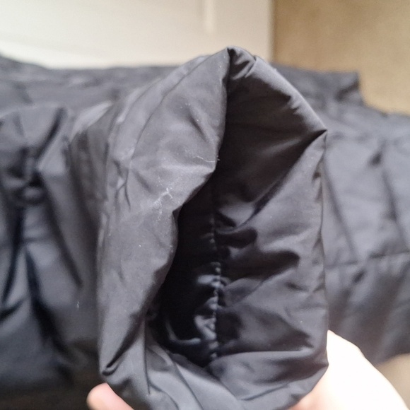 Calvin Klein Black Puffer Coat with Faux Fur Hood Size Medium - Picture 4 of 13